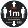 BLACK 1M DBL ARROW - 400MM ROUND SOCIAL DISTANCING GRAPHIC