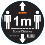 BLACK 1M DBL ARROW - 400MM ROUND SOCIAL DISTANCING GRAPHIC
