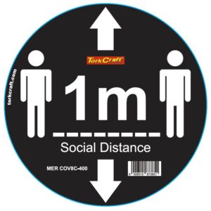 BLACK 1M DBL ARROW - 400MM ROUND SOCIAL DISTANCING GRAPHIC