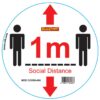WHITE 1M DBL ARROW - 400MM ROUND SOCIAL DISTANCING GRAPHIC