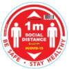 RED 1M DBL ARROW FILLED - 400MM ROUND SOCIAL DISTANCING GRAPHIC