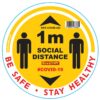 YELLOW 1M DBL ARROW FILLED - 400MM ROUND SOCIAL DISTANCING GRAPHIC