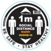 BLACK 1M DBL ARROW FILLED - 300MM ROUND SOCIAL DISTANCING GRAPHIC