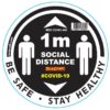 BLACK 1M DBL ARROW FILLED - 400MM ROUND SOCIAL DISTANCING GRAPHIC