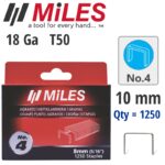 GALV STAPLES 18G T50 10MM X 1250PCS MILES NO4