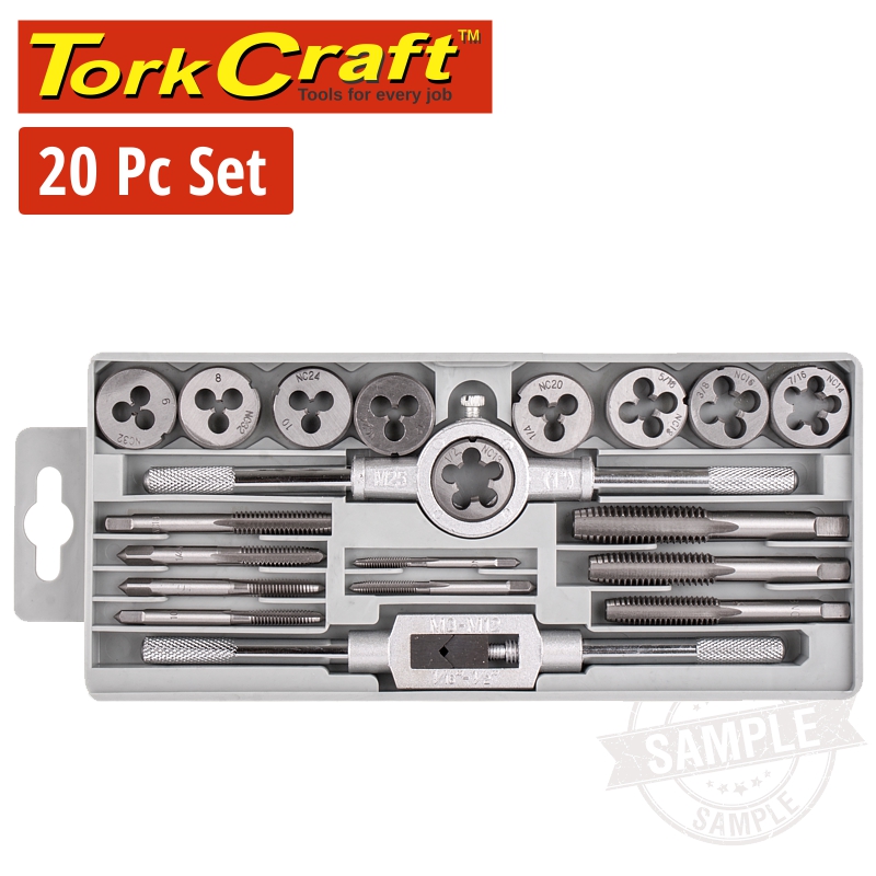 20 PIECE IMPERIAL TAP & DIE SET IN PLASTIC CASE 20 PIECE IMPERIAL TAP & DIE SET IN PLASTIC CASE