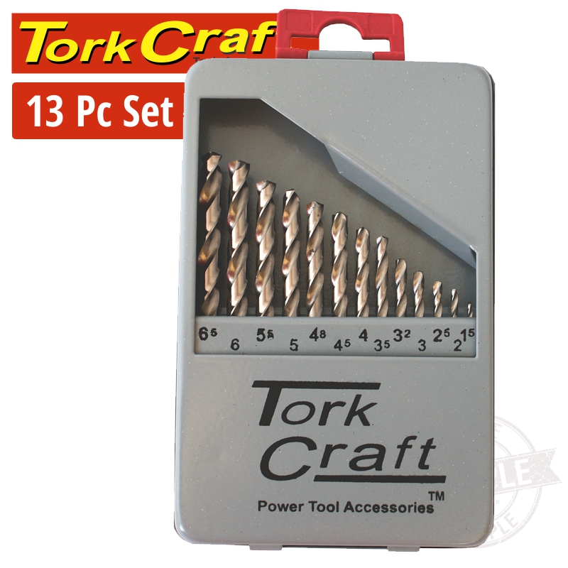 DRILL BIT SET 13PCE HSS GROUND BRIGHT FINISH DRILL BIT SET 13PCE HSS GROUND BRIGHT FINISH