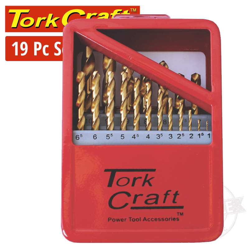 DRILL BIT SET 19PCE TIN. COATED METAL CASE DRILL BIT SET 19PCE TIN. COATED METAL CASE