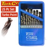DRILL BIT SET 25PCS 1-13MM x 0.5 MM TURBO POINT