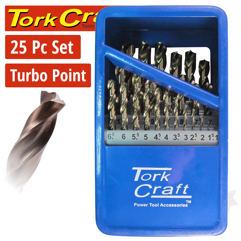 DRILL BIT SET 25PCS 1-13MM x 0.5 MM TURBO POINT DRILL BIT SET 25PCS 1-13MM x 0.5 MM TURBO POINT