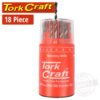 DRILL BIT 18 SET COMBO WOOD + MASONRY + HSS IN  RED PLASTIC CONTAINER