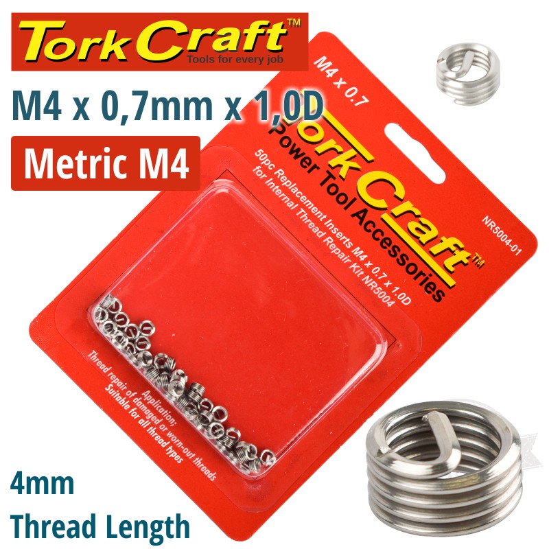 THREAD REPAIR KIT M4 X 0.7 X1.0D REPL. INSERTS FOR NR5004 THREAD REPAIR KIT M4 X 0.7 X1.0D REPL. INSERTS FOR NR5004