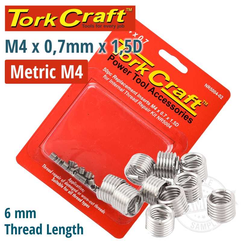 THREAD REPAIR KIT M4 X 0.7 X1.5D REPL. INSERTS FOR NR5004 THREAD REPAIR KIT M4 X 0.7 X1.5D REPL. INSERTS FOR NR5004