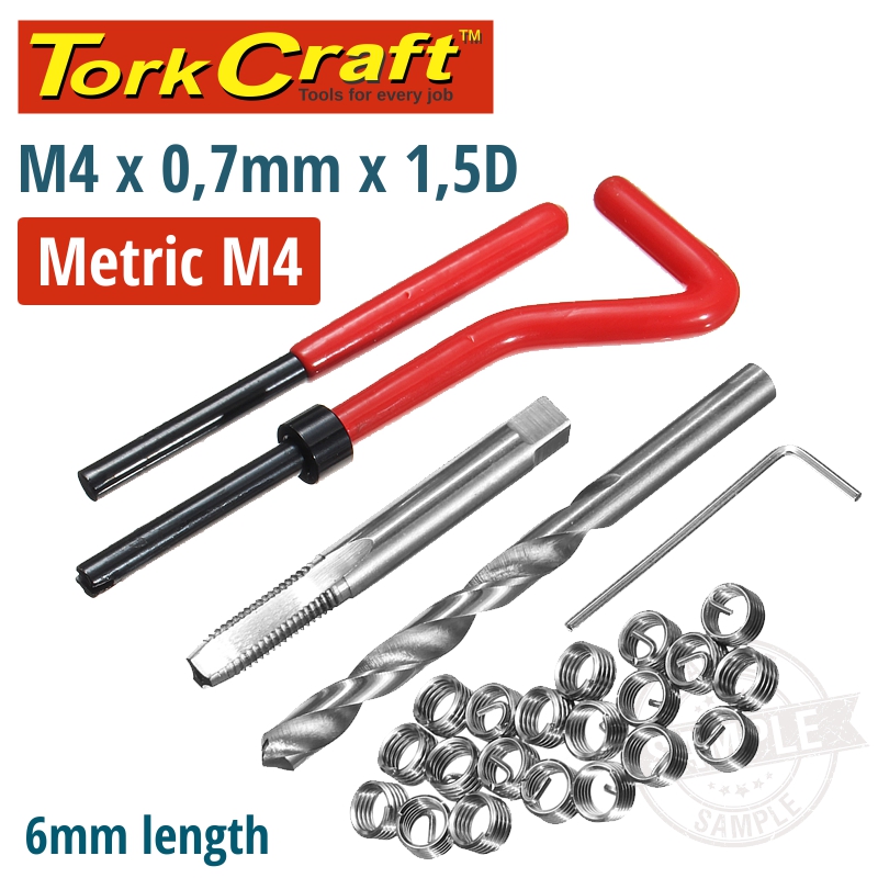 THREAD REPAIR KIT 29PC M4 X 0.7 X 1.5D INTERNAL THREAD CARDED THREAD REPAIR KIT 29PC M4 X 0.7 X 1.5D INTERNAL THREAD CARDED