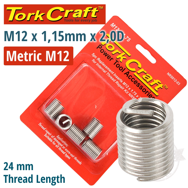 THREAD REPAIR KIT M12 X 1.75 X 2.0D REPL. INSERTS FOR NR5012 THREAD REPAIR KIT M12 X 1.75 X 2.0D REPL. INSERTS FOR NR5012