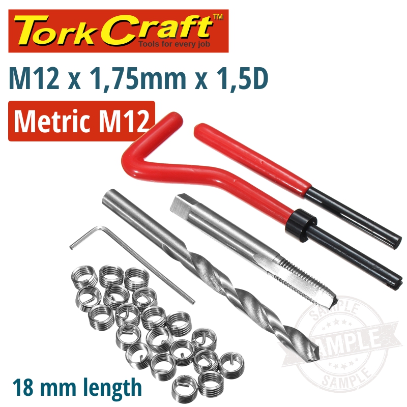 THREAD REPAIR KIT 14PC M12 X 1.75 X 1.5D INTERNAL THREAD CARDED THREAD REPAIR KIT 14PC M12 X 1.75 X 1.5D INTERNAL THREAD CARDED