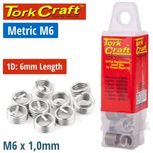 THREAD REPAIR KIT M6 X 1D REPLACEMENT INSERTS 10PCE