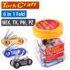 ALUMINIUM MINI FOLDING KEY SETS X30 PER JAR HEX. TORX. PH & PZ