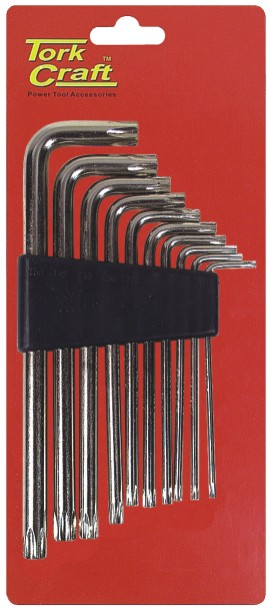 TORX KEY SET 10PC T9-T50 CR-V CARDED TORX KEY SET 10PC T9-T50 CR-V CARDED