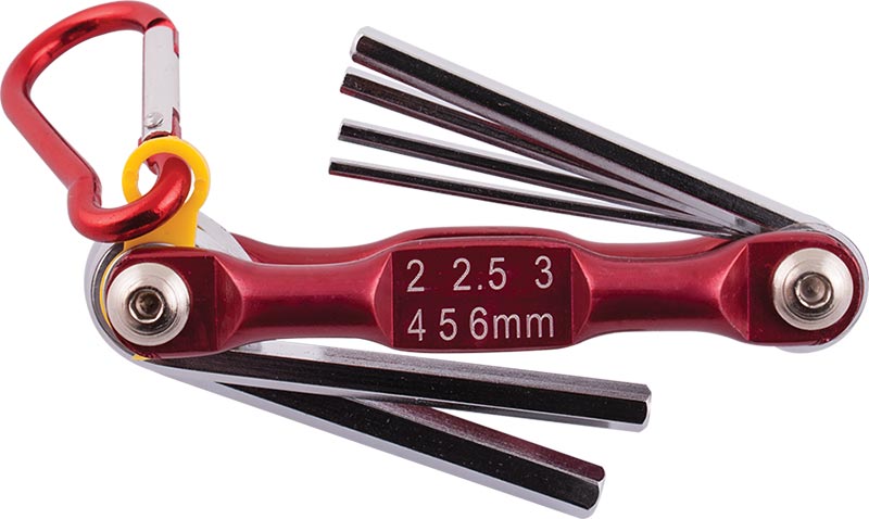 FOLDING KEY SET HEX 2-2.5-3-4-5-6 RED CHROME PLATED FOLDING KEY SET HEX 2-2.5-3-4-5-6 RED CHROME PLATED