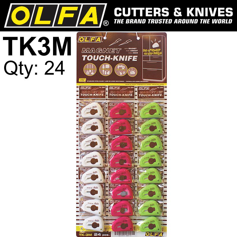 MAGNETIC TOUCH KNIFE IN COOKIE JAR (24PC) WHITE/GREEN/PINK MAGNETIC TOUCH KNIFE IN COOKIE JAR (24PC) WHITE/GREEN/PINK