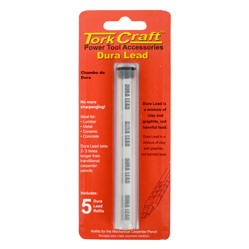 CARPENTERS PENCIL DURA LEAD REFILL 5PC WHITE CARPENTERS PENCIL DURA LEAD REFILL 5PC WHITE