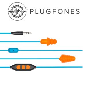 GUARDIAN PLUS SERIES BLUE/ORANGE WIRED EARPHONES WITH MIC & VOL CONT