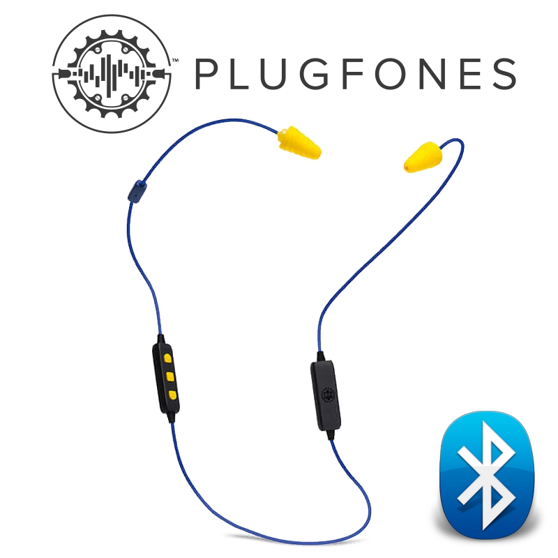 BLUETOOTH LIBERATE PLUGFONE BLUE/YELLOW EARPHONES WITH MIC & VOL CONT BLUETOOTH LIBERATE PLUGFONE BLUE/YELLOW EARPHONES WITH MIC & VOL CONT