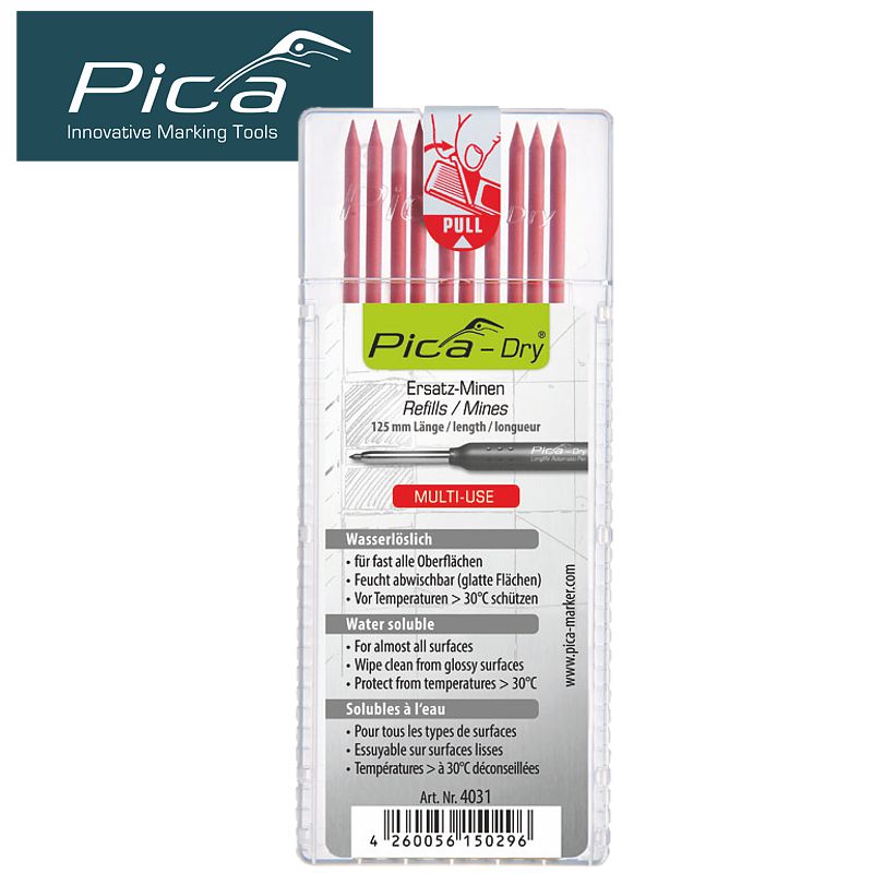 REFILLS DRY - SET OF 10 LEADS - RED REFILLS DRY - SET OF 10 LEADS - RED