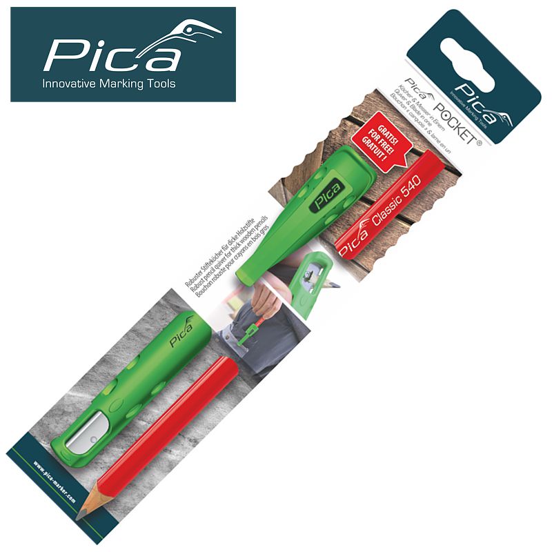 PICA POCKET WITH 1 CARPENTERS PENCIL 24MM IN BLISTER PICA POCKET WITH 1 CARPENTERS PENCIL 24MM IN BLISTER