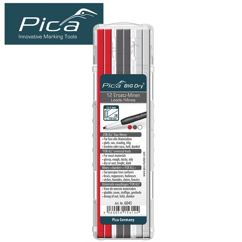 PICA BIG DRY REFILL SET ASSORTED GRAPHITE & WHITE & RED PICA BIG DRY REFILL SET ASSORTED GRAPHITE & WHITE & RED