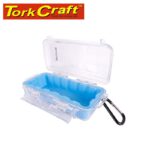MICRO CASE BLUE 169 X 123 X 50MM SIL./LINER WITH CARABIN.CLIP