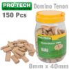 DOMINO TENON 8X40MM 150PC JAR BEECH WOOD