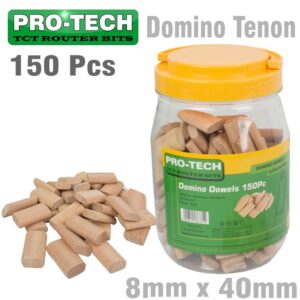 DOMINO TENON 8X40MM 150PC JAR BEECH WOOD