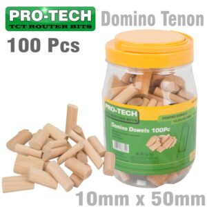 DOMINO TENON 10X50MM 100PC JAR BEECH WOOD