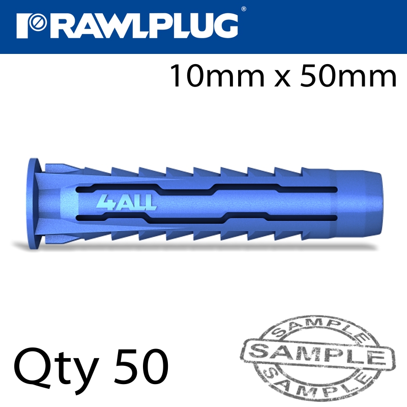 UNIVERSAL NYLON PLUG X10MMX50MM X50-BOX UNIVERSAL NYLON PLUG X10MMX50MM X50-BOX