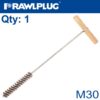 MANUAL WIRE BOTTLE BRUSHES M30 WOODEN HANDLE