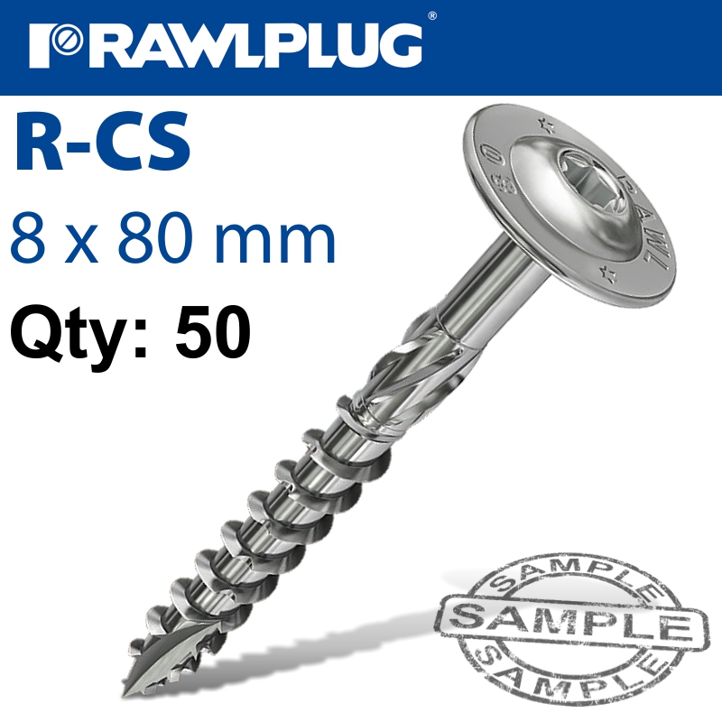 TIMBER CONSTRUCTION SCREW 8.0 X 80MM X50-BOX TORX T40 TIMBER CONSTRUCTION SCREW 8.0 X 80MM X50-BOX TORX T40