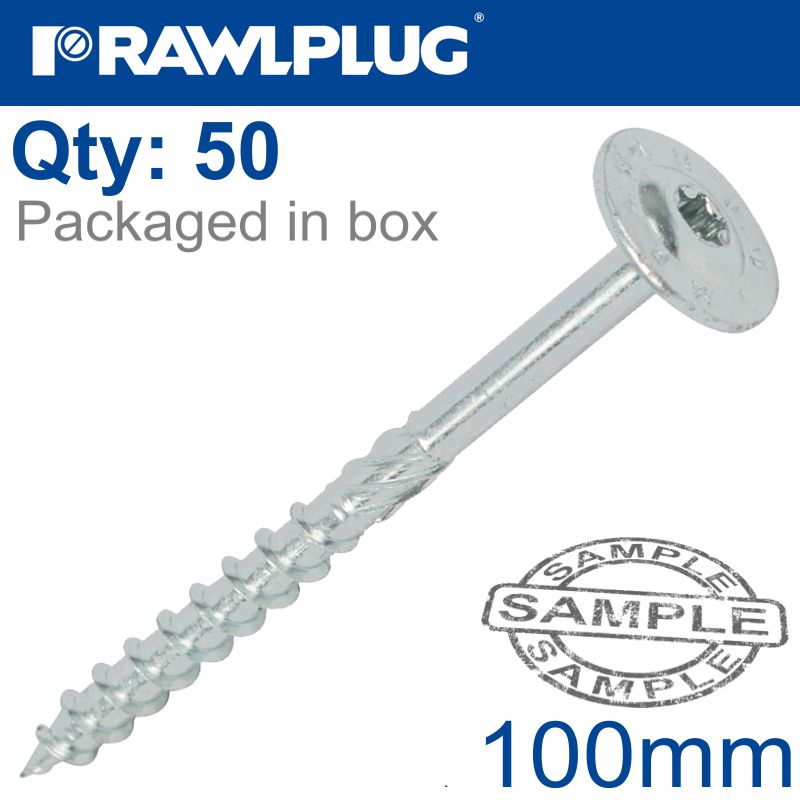 TIMBER CONSTRUCTION SCREW 8.0 X 100MM X 50-BOX WASHER HEAD TORX T40 TIMBER CONSTRUCTION SCREW 8.0 X 100MM X 50-BOX WASHER HEAD TORX T40