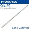 TORX T40 TIMBER CONSTRUCTION SCREW 8.0X220MM X50-BOX CSK WASHER HEAD