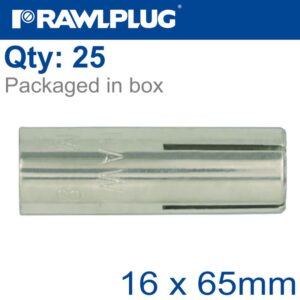 S-STEEL WEDGE ANCHOR 16X65MM X25 -BOX