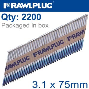 TIMBER NAILS CLIPPED 3.1MM X 75MM 2200 PER BOX WITH X2 FUEL CELLS