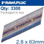 PAPER COLLATED NAILS 2.8X63MM RING 3300 PER BOX WITH X3 FUEL CELLS