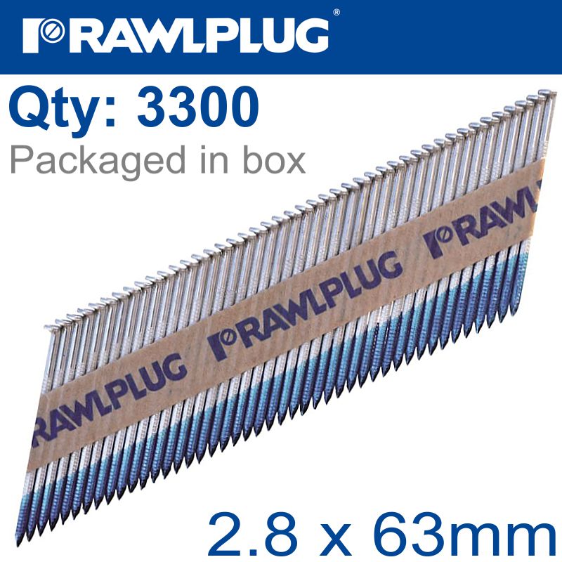 PAPER COLLATED NAILS 2.8X63MM RING 3300 PER BOX WITH X3 FUEL CELLS PAPER COLLATED NAILS 2.8X63MM RING 3300 PER BOX WITH X3 FUEL CELLS