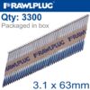TIMBER NAILS CLIPPED RING 3.1MM X 63MM 3300 PER BOX WITH X3 FUEL CELLS