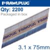 TIMBER NAILS CLIPPED RING 3.1MM X 75MM 2200 PER BOX WITH X2 FUEL CELLS