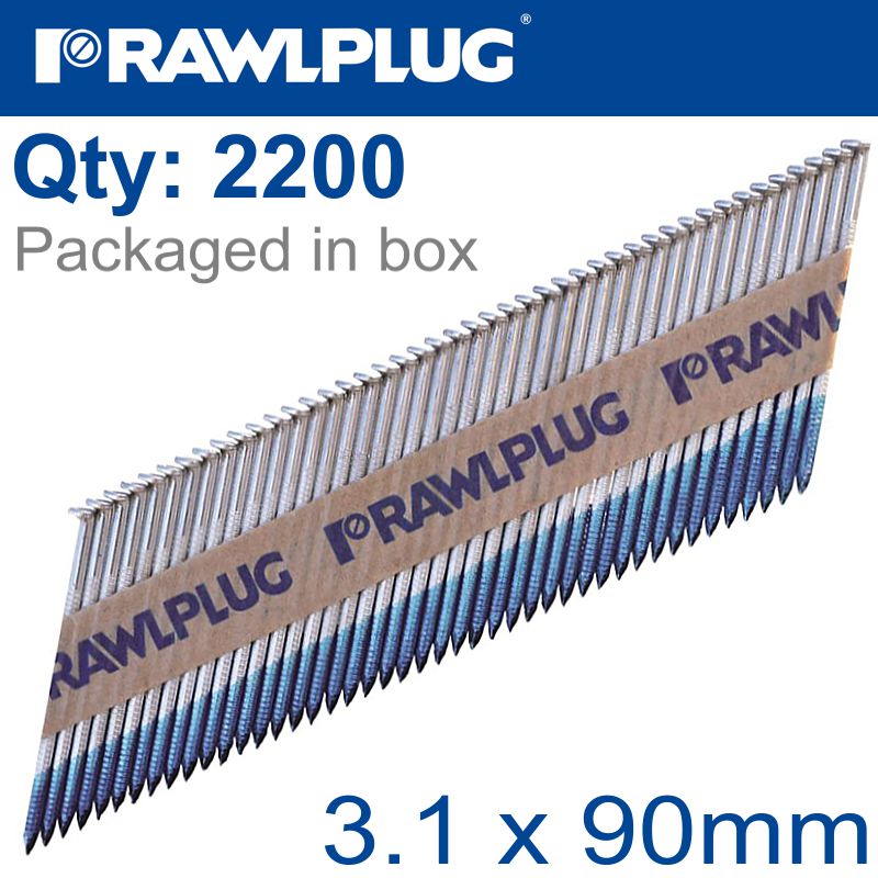 TIMBER NAILS CLIPPED RING 3.1MM X 90MM 2200 PER BOX WITH X2 FUEL CELLS TIMBER NAILS CLIPPED RING 3.1MM X 90MM 2200 PER BOX WITH X2 FUEL CELLS