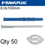NYL FRAME FIXING ZP + CSK SCREW 8.0MMX100MM X50 -BOX