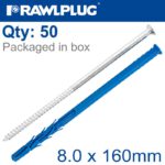 NYL FRAME FIXING ZP+ CSK SCREW 8.0MMX160MM X50 -BOX