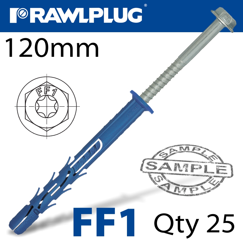 NYL FRAME FIXING ZP + COLLAR HEX SCREW 9.8MMX120MM X25 -BOX NYL FRAME FIXING ZP + COLLAR HEX SCREW 9.8MMX120MM X25 -BOX